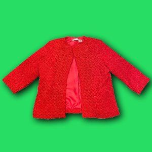 vintage 90s Alfred Dunner red sparkly holiday party jacket